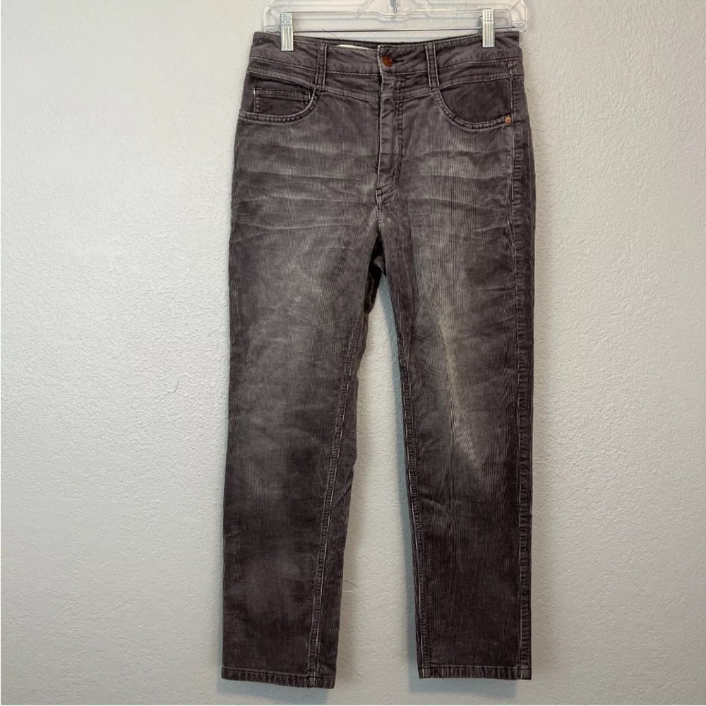 Pilco By Anthropologie Gray High Waist Corduroy Straight Leg Cropped Jeans Sz 28
